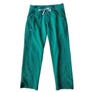 Figs Yola High-Waisted Slim Fit Medical Pants Hunter Green Small